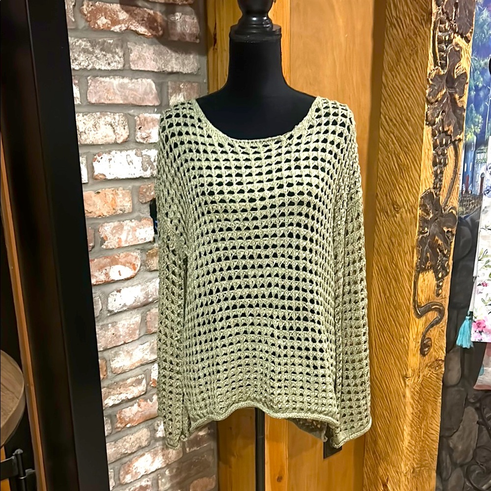 Women's Olive Green Knit Sweater Tunic Size Large